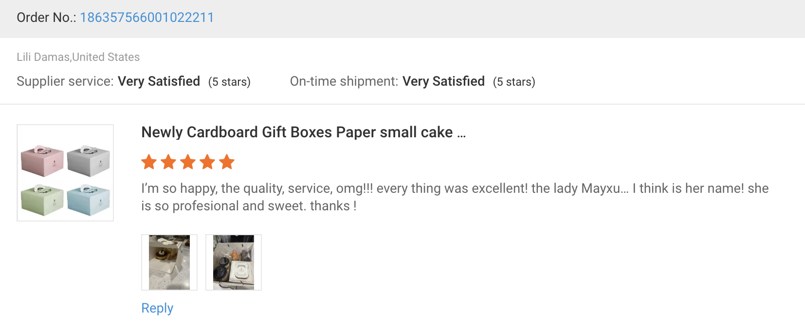 Customer review