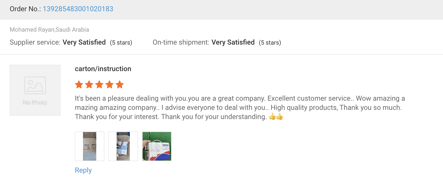 Customer review